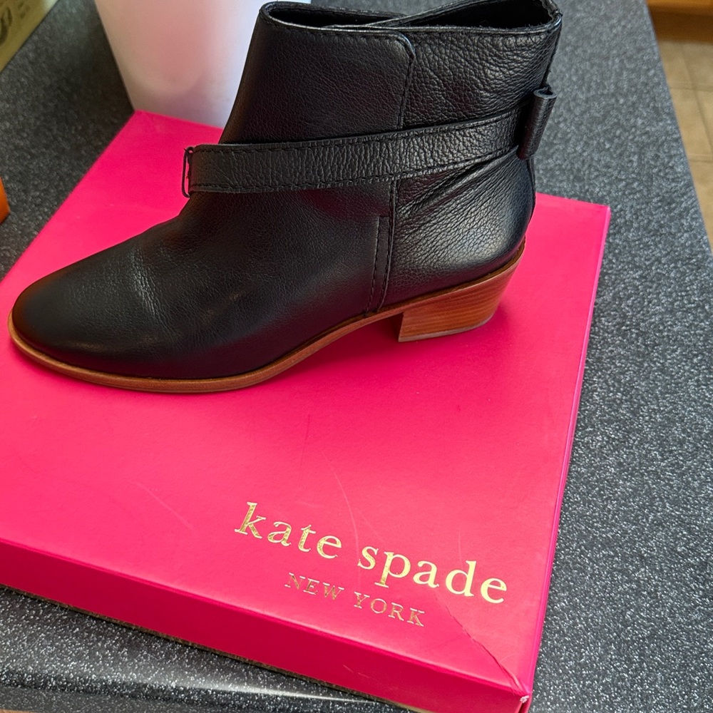 Kate Spade Black Leather Booties